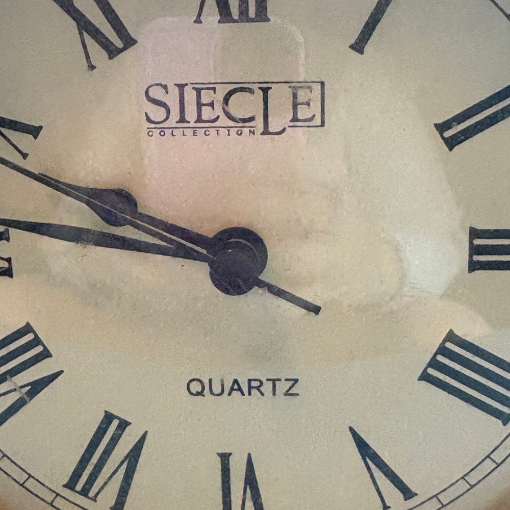 Siecle Collection Wood Mantel Clock Vintage Tambour Style Roman Numerals Parts - Picture 9 of 9